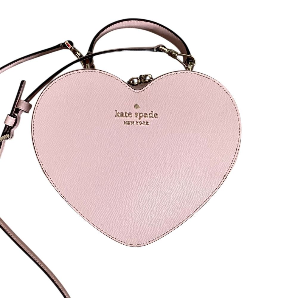 Kate Spade Heart Crossbody Love Shack Pink Gold Bag